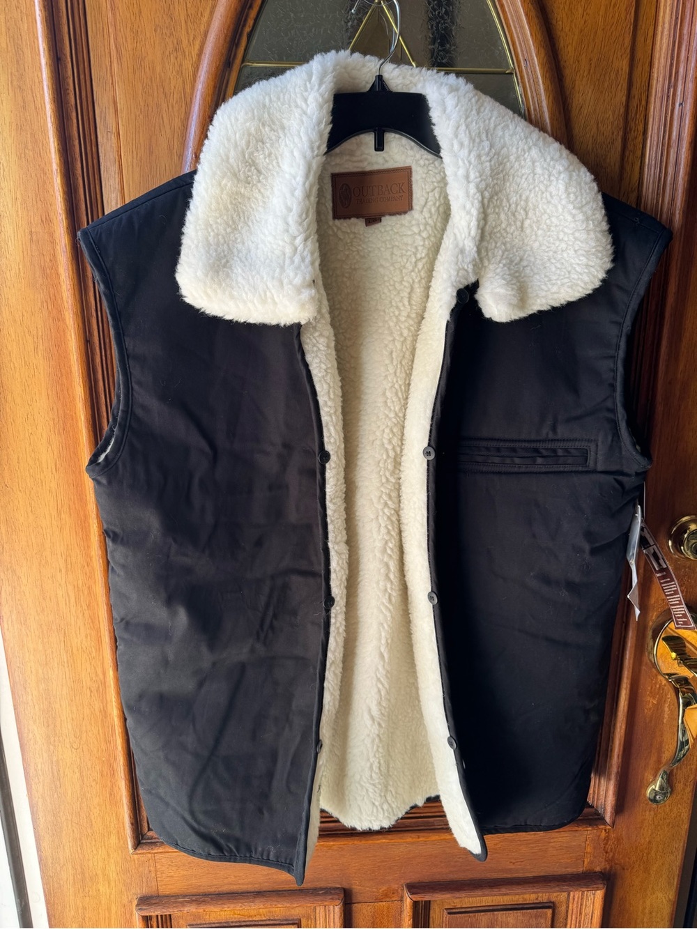 Men’s Outback Large Black liner with Cream sherpa Lining